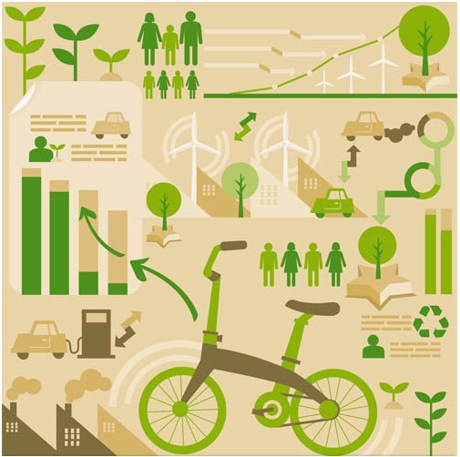 Ecology Infographics vector graphics
