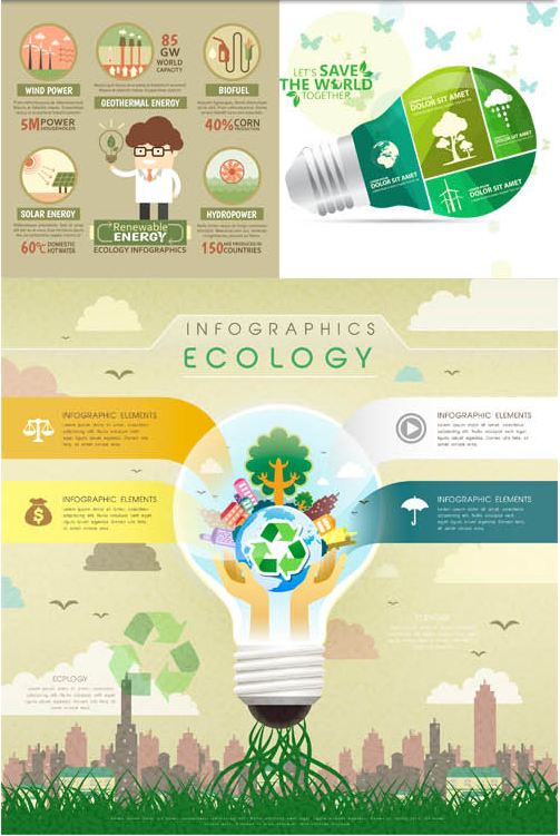 Ecology Infographics Set 3 vector