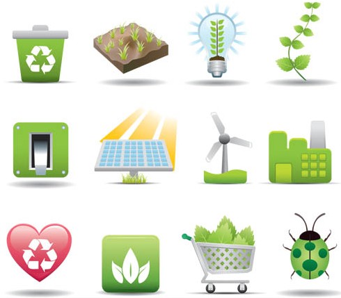 Ecology Style Icons design vector