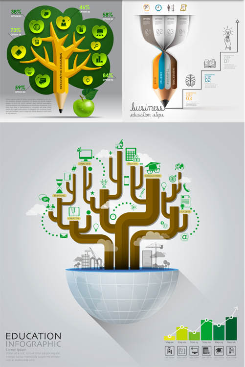 Education Backgrounds 9 vector graphics