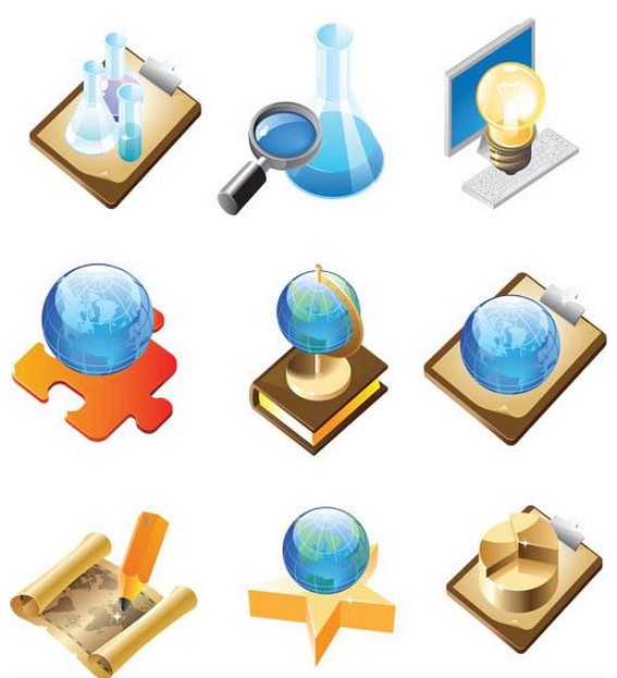 Education Icons free vector