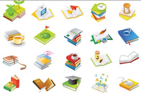 Education Icons free vector