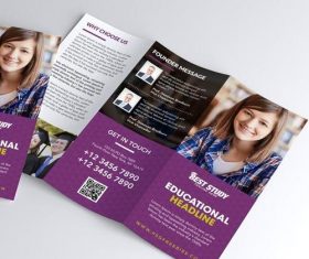Educational Trifold Brochure PSD Template