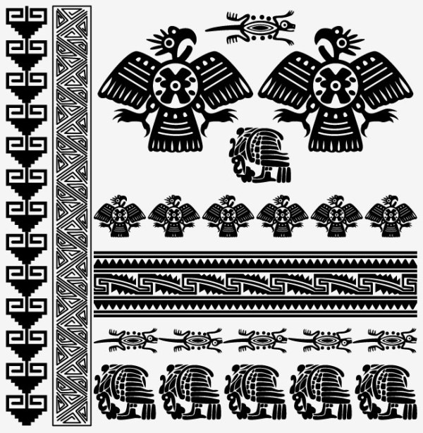 Egyptian style floral pattern 3 vector