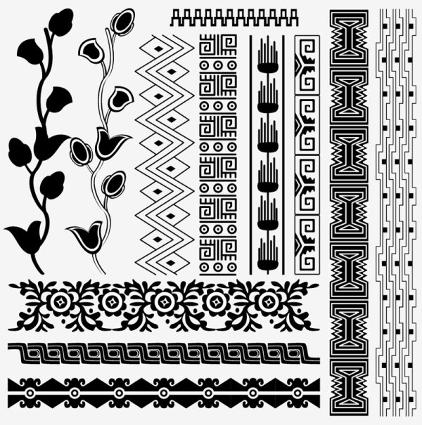 Egyptian style floral pattern 5 vector