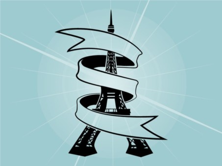 Eiffel Tower Ribbon vector