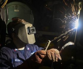 Electric welder working Stock Photo 03