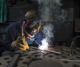 Electric welder working Stock Photo 08