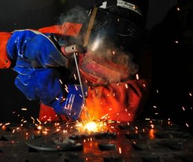 Electric welder working Stock Photo 12