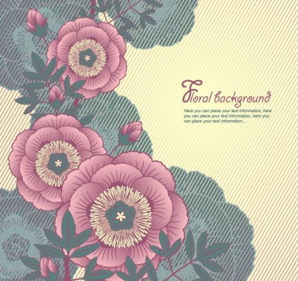 Elegant floral background 01 vector