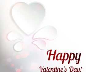 Elegant valentine wihte card vectors material