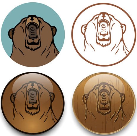Elements with Grizzly vector graphics