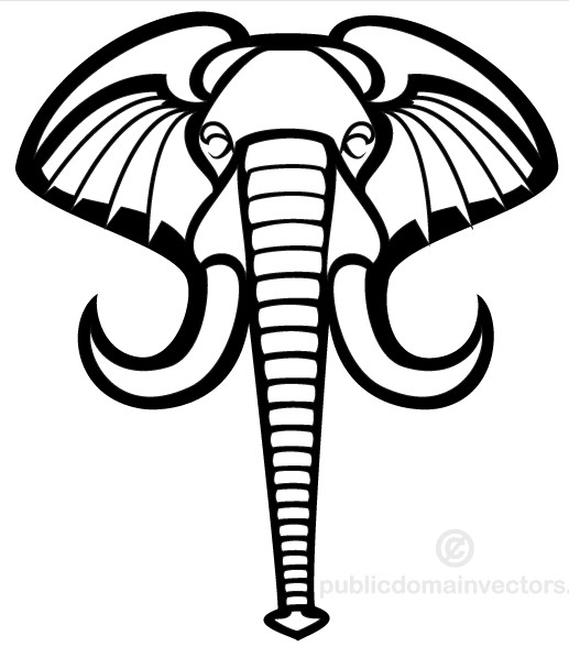 elephant head images clip art