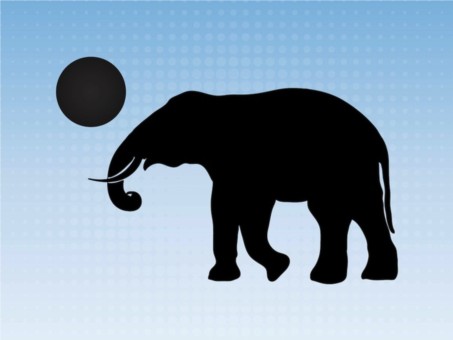 Elephant With Ball vector design
