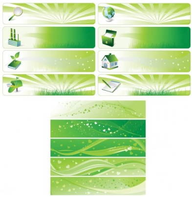 Environmental theme banner design vectors