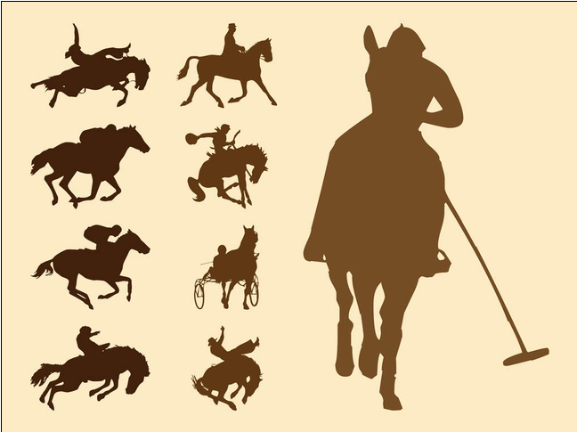 Equestrian Sports Silhouettes art vector