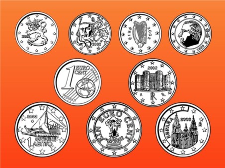 Euro Coins vector graphics