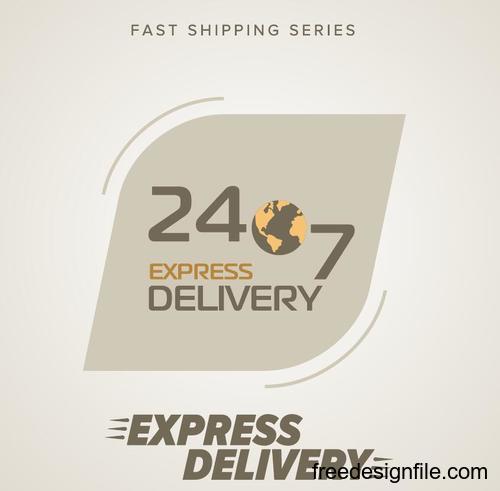Express delivery poster template vectors design 02