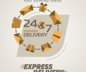 Express delivery poster template vectors design 03