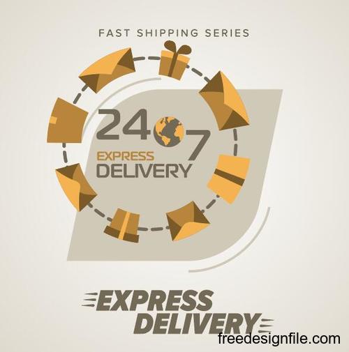 Express delivery poster template vectors design 03