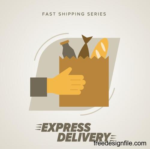 Express delivery poster template vectors design 04