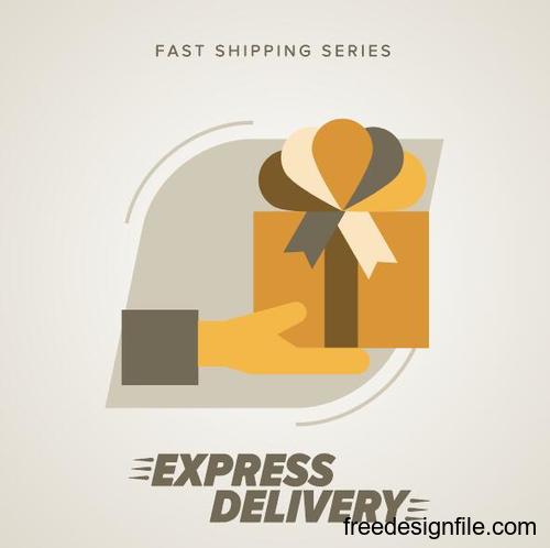Express delivery poster template vectors design 05