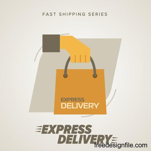 Express delivery poster template vectors design 06 free download