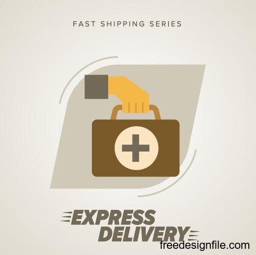 Express delivery poster template vectors design 07