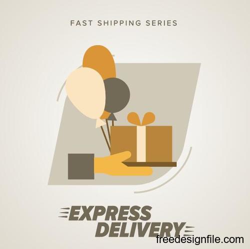 Express delivery poster template vectors design 09