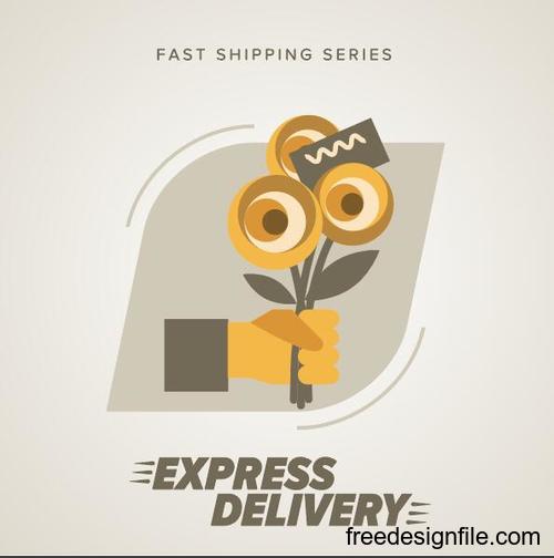 Express delivery poster template vectors design 12