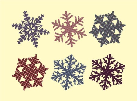 Fabric Snowflakes vector graphic