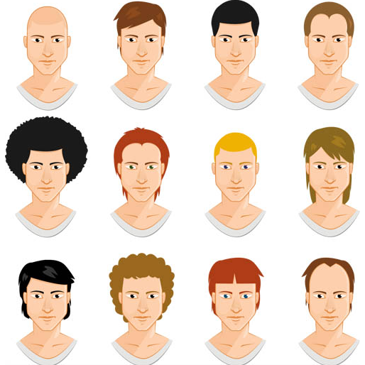 Faces Men graphic vector material