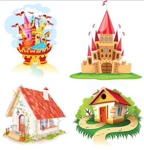 Fantastic houses free vector graphics