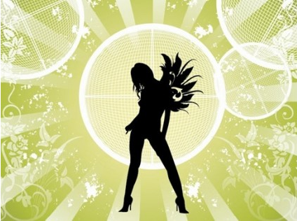 Fashion Girl with Abstract Background vector