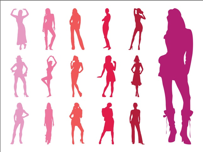 Fashion Models Silhouettes Collection art vector graphics
