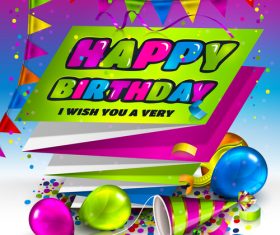 Fashion birthday card template vector