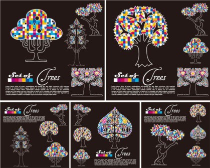 Fashion pattern trees vector