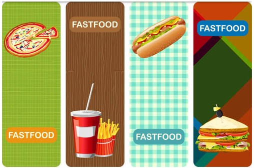 Fast Food Banners art set vector