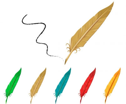 Feather pen collection Free shiny vector