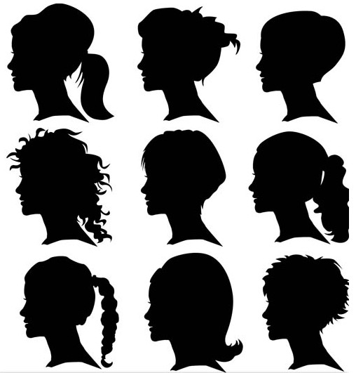 Female Heads set vector
