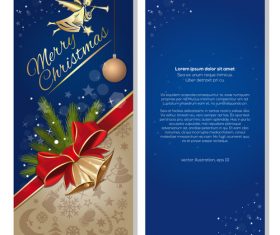 Festive blue banner with angel and jingle bells vector
