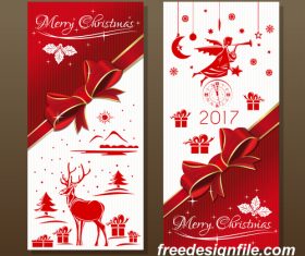 Festive red background with angel and jingle bells vector 02