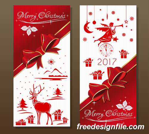 Festive red background with angel and jingle bells vector 02