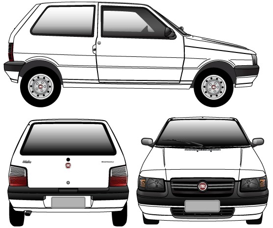 Fiat Uno Mille Image set vector