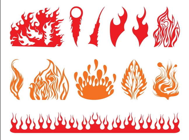 Fire Graphics Set creative vector