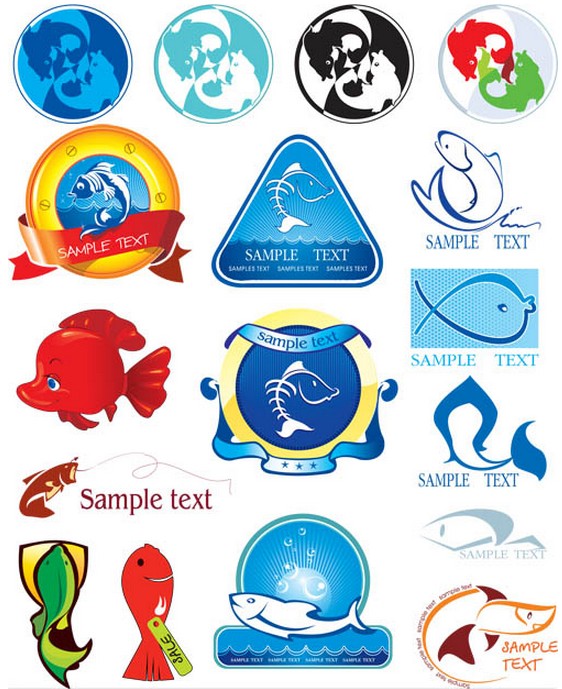 Fish Food Labels Illustration vector