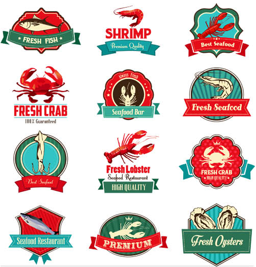 Fish Labels free vector graphics