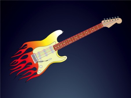 Flames Guitar vector graphics