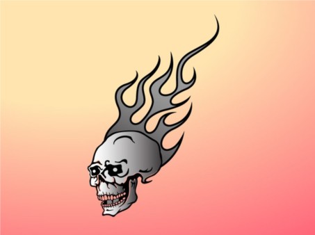 Flaming Skull Graphic vector material