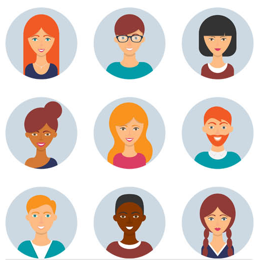 People avatar flat icons Royalty Free Vector Image